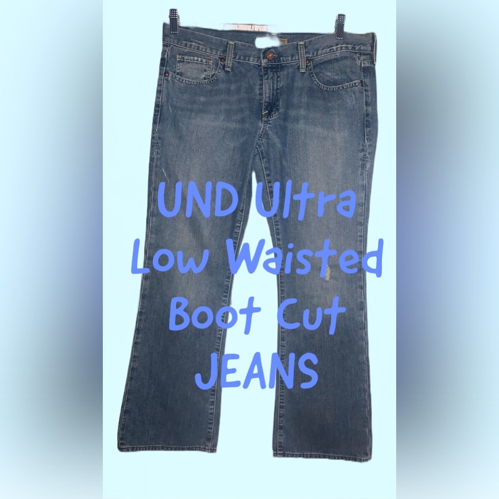 UND Ultra Low‎ Waisted Boot Cut Denim Jeans BOHO/HIPPIE !!